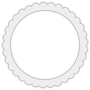 CE02 Scalloped Edge Circle Shaped Metal Print with Border