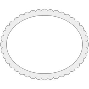 CE02 Scalloped Edge Oval Shaped Metal Print with Border