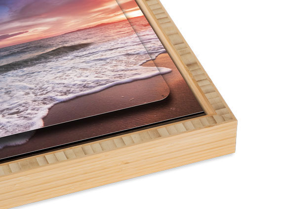 Double Float Metal Print with a Natural Bamboo Slim Float Frame