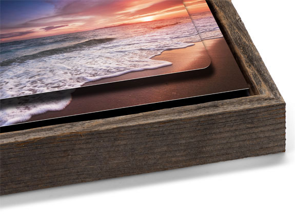 Double Float Metal Print with a Barnwood Slim Float Frame