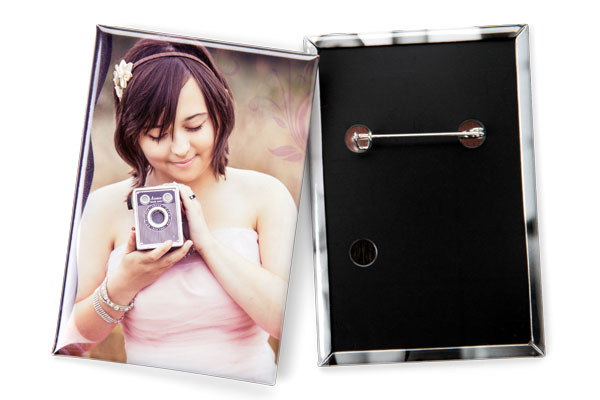 2x3 inch rectangle photo button pin